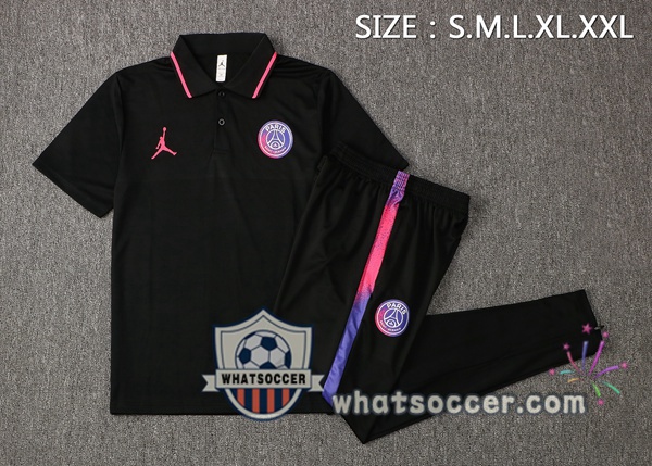 Training Polo Paris PSG + Pants Black 2021-2022