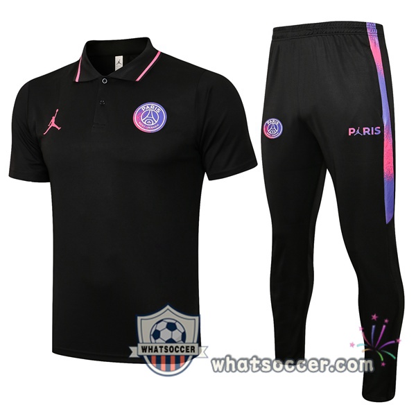 Training Polo Paris PSG + Pants Black 2021-2022