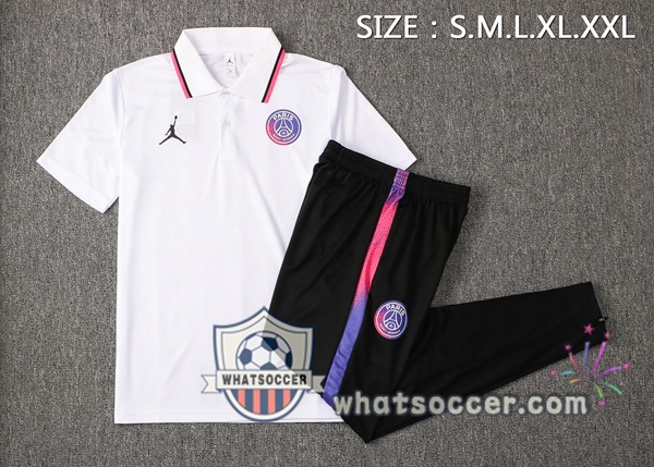 Training Polo Paris PSG + Pants White 2021-2022