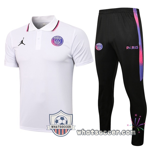 Training Polo Paris PSG + Pants White 2021-2022