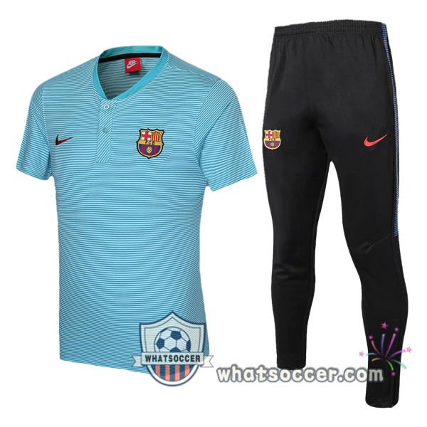 Training Polo FC Barcelona + Pants Blue 2021-2022
