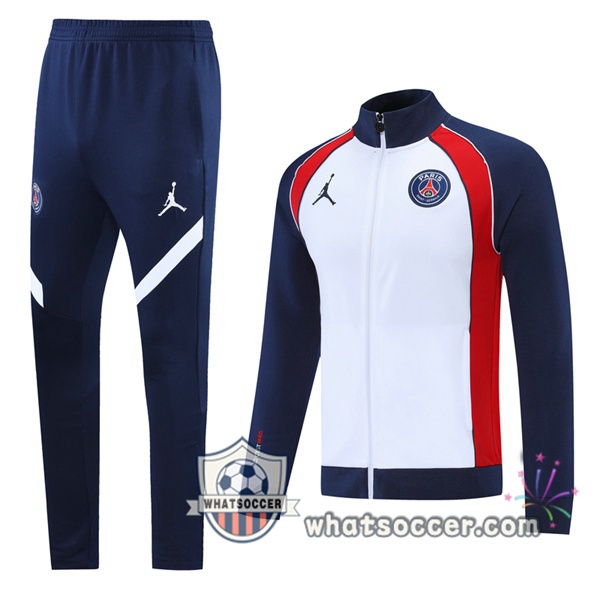 JORDAN Paris PSG White Blue Royal Training Jacket 2021-2022
