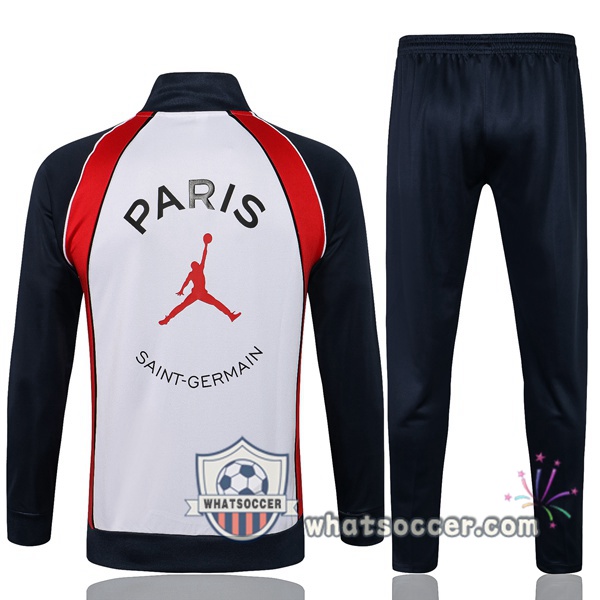 JORDAN Paris PSG White Blue Royal Training Jacket 2021-2022