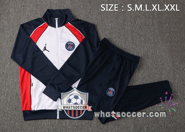 JORDAN Paris PSG White Blue Royal Training Jacket 2021-2022