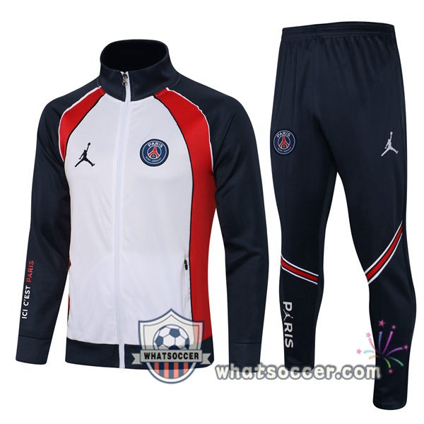 JORDAN Paris PSG White Blue Royal Training Jacket 2021-2022