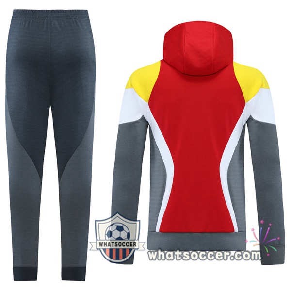 FC Liverpool Red White Yellow Hooded Jacket 2021-2022