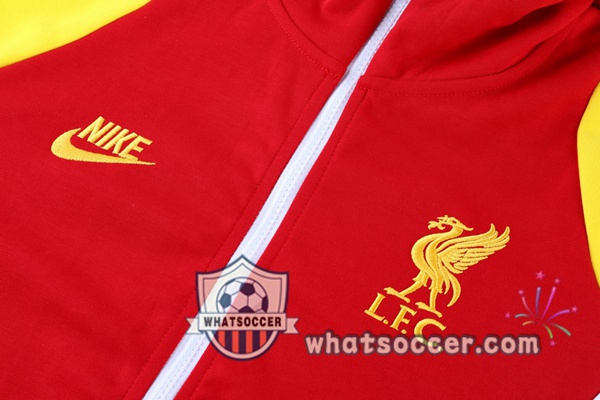 FC Liverpool Red White Yellow Hooded Jacket 2021-2022