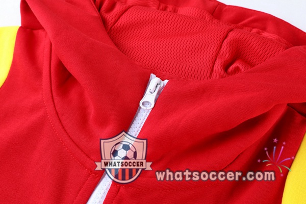 FC Liverpool Red White Yellow Hooded Jacket 2021-2022