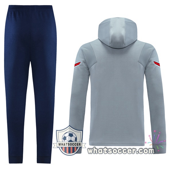 JORDAN Paris PSG Gray Hooded Jacket 2021-2022