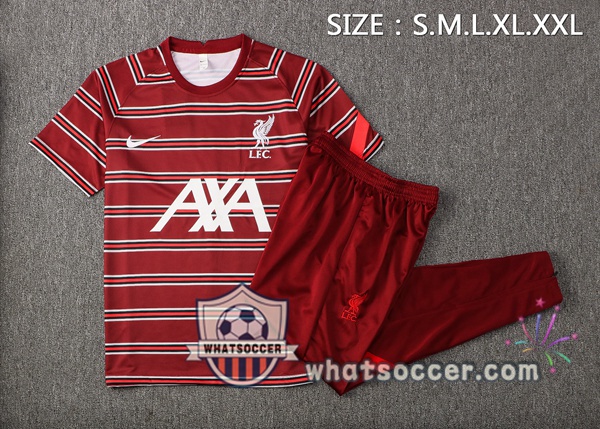 FC Liverpool Training T-Shirts + Pants Red 2021-2022