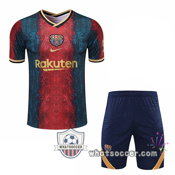 FC Barcelona Training T-Shirts + Shorts Blue 2021-2022