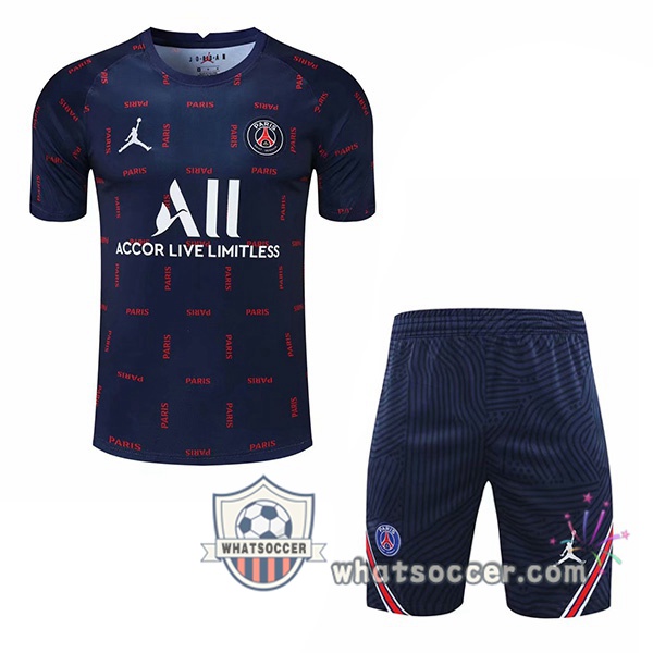 Paris PSG Training T-Shirts + Shorts Blue 2021-2022