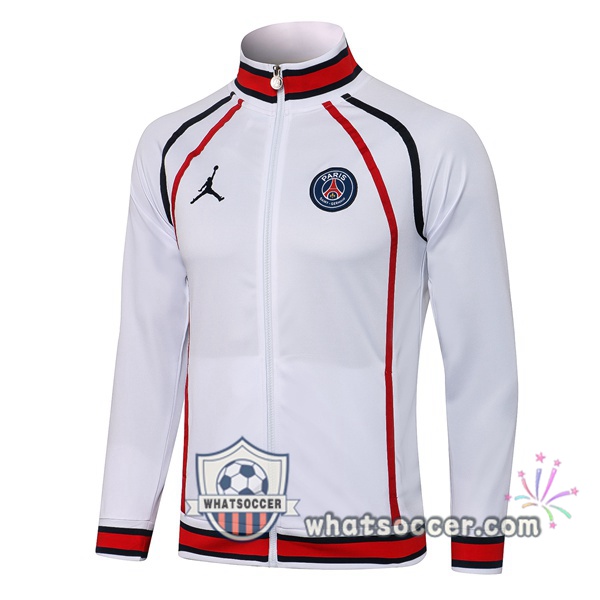 JORDAN Paris PSG White Soccer Jacket 2021-2022