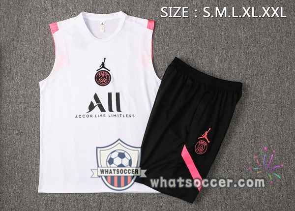 Paris PSG Soccer Vest + Shorts White 2021-2022