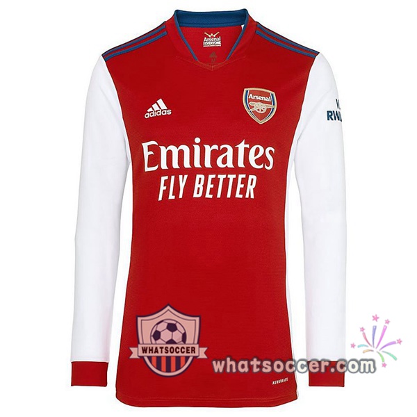 Arsenal Home Soccer Jerseys Long Sleeve Red White 2021-2022