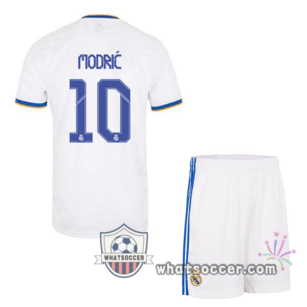 Real Madrid (Modrić 10) Kids Home Soccer Jerseys 2021-2022