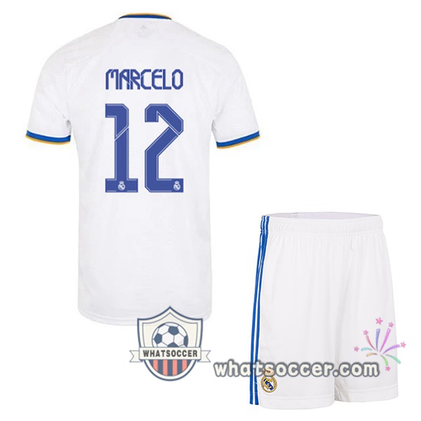 Real Madrid (Marcelo 12) Kids Home Soccer Jerseys 2021-2022