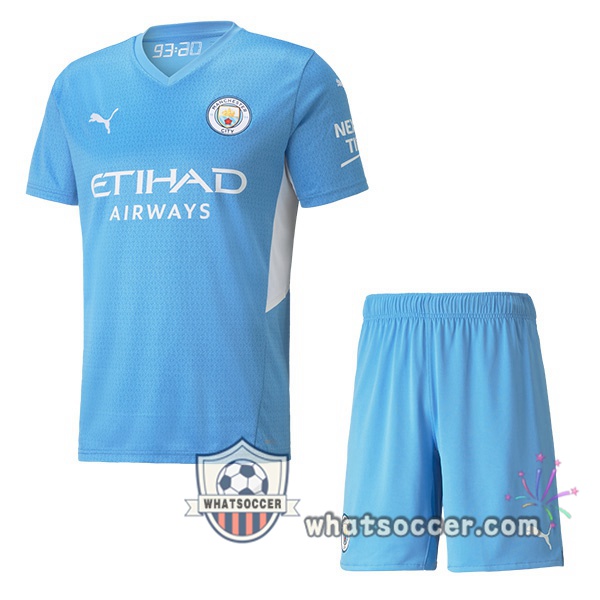 Manchester City Kids Home Soccer Jerseys 2021-2022