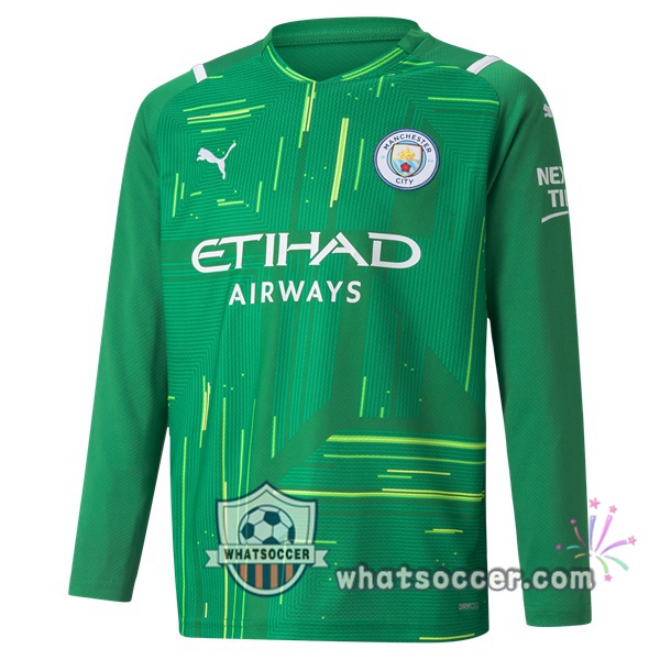 Manchester City Goalkeeper Soccer Jerseys Long Sleeve Green 2021-2022