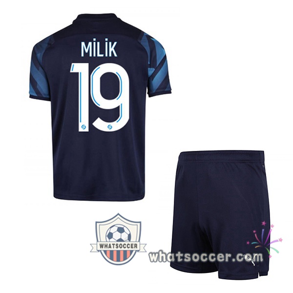 Marseille OM (MILIK 19) Kids Away Soccer Jerseys 2021-2022