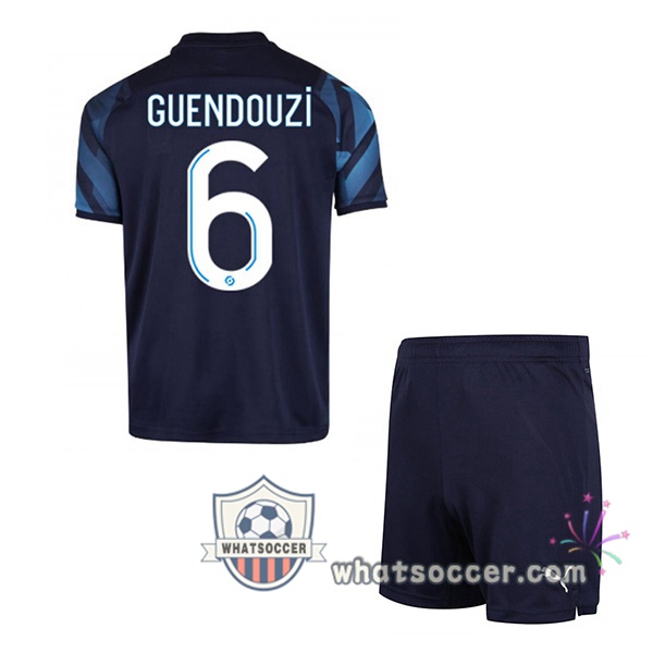 Marseille OM (GUENDOUZI 6) Kids Away Soccer Jerseys 2021-2022