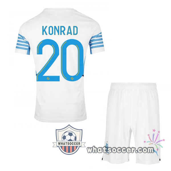 Marseille OM (KONRAD 20) Kids Home Soccer Jerseys 2021-2022