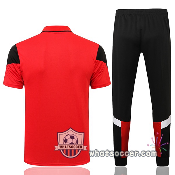 Training Polo AC Milan + Pants Red 2021-2022