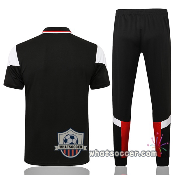Training Polo AC Milan + Pants Black 2021-2022