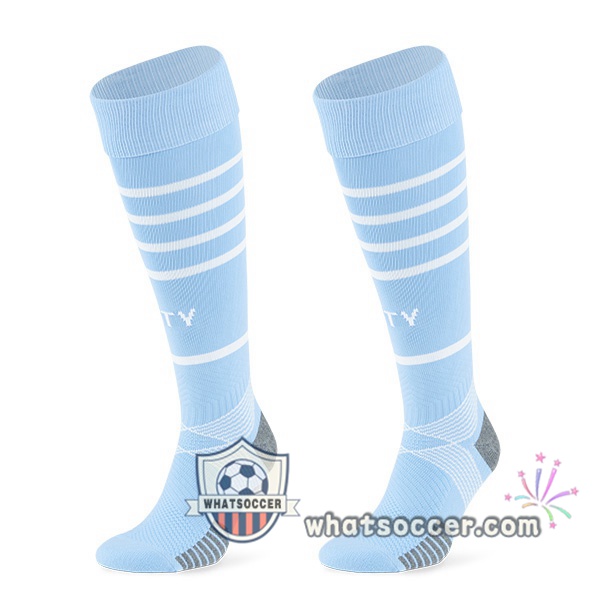 Manchester City Home Soccer Socks 2021-2022