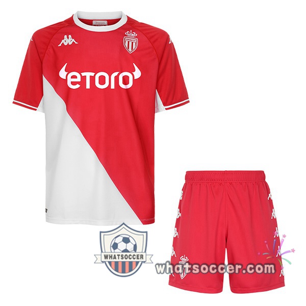 AS Monaco Kids Home Soccer Jerseys 2021-2022