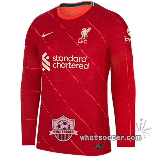 FC Liverpool Home Soccer Jerseys Long Sleeve Red 2021-2022