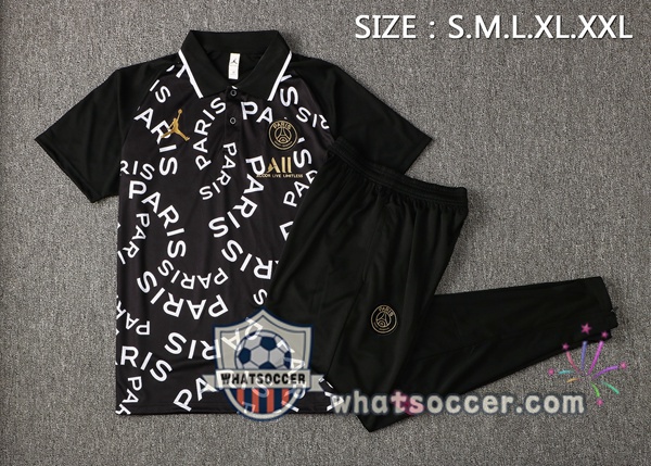 Training Polo JORDAN Paris PSG + Pants Black 2021-2022