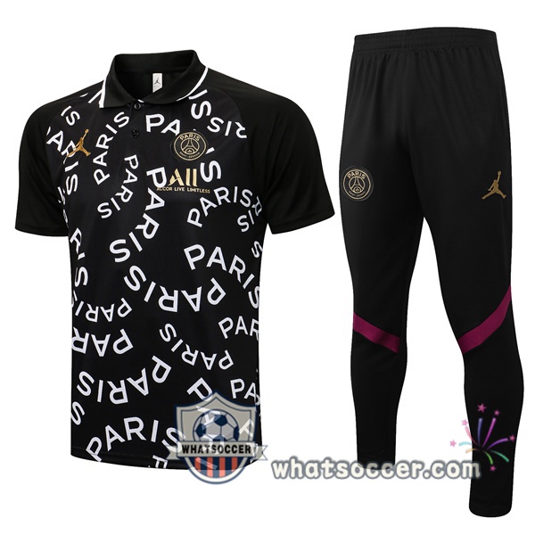 Training Polo JORDAN Paris PSG + Pants Black 2021-2022