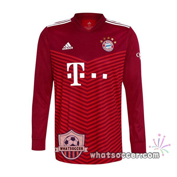 Bayern Munich Home Soccer Jerseys Long Sleeve Red 2021-2022