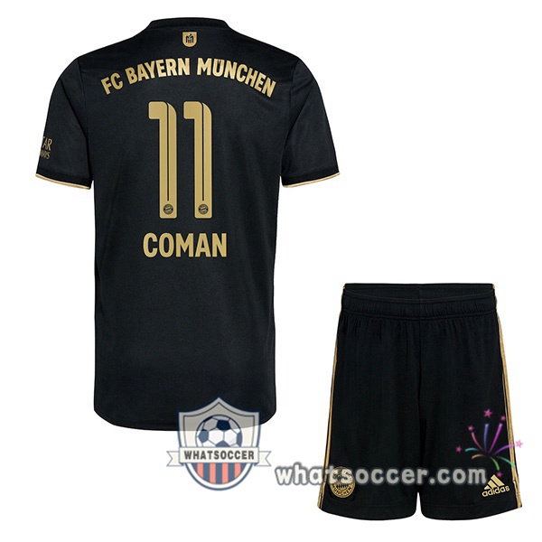 Bayern Munich (Coman 11) Kids Away Soccer Jerseys 2021-2022