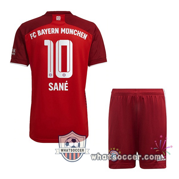 Bayern Munich (Sané 10) Kids Home Soccer Jerseys 2021-2022
