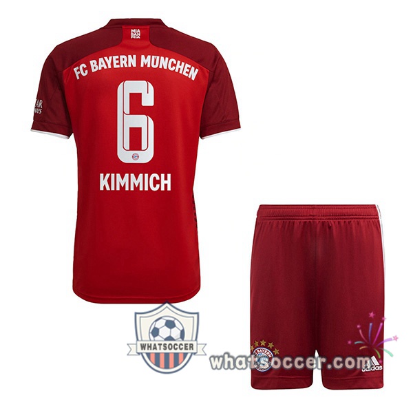Bayern Munich (Kimmich 6) Kids Home Soccer Jerseys 2021-2022