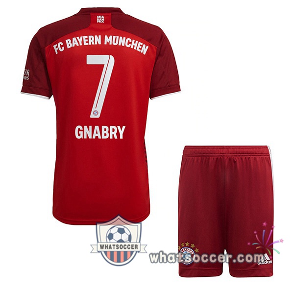 Bayern Munich (Gnabry 7) Kids Home Soccer Jerseys 2021-2022