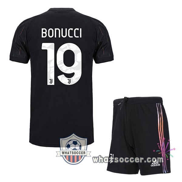 Juventus (BONUCCI 19) Kids Away Soccer Jerseys 2021-2022