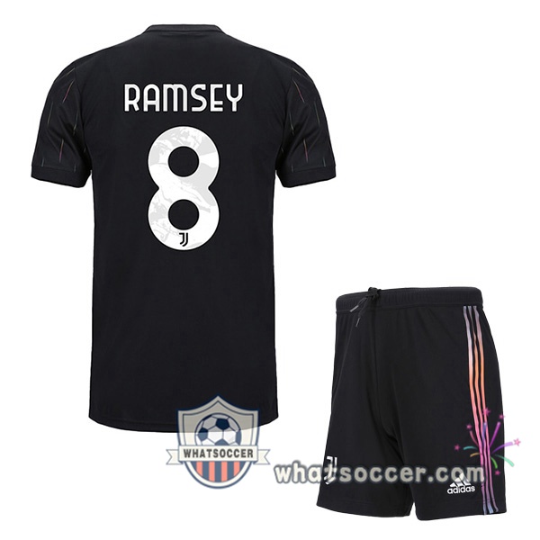 Juventus (RAMSEY 8) Kids Away Soccer Jerseys 2021-2022