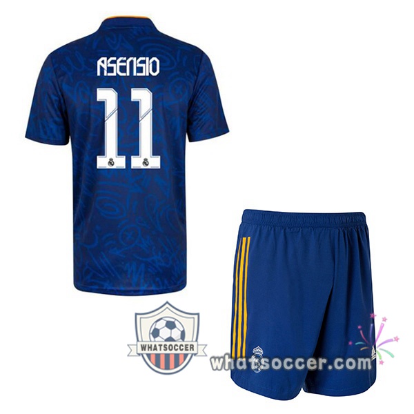 Real Madrid (Asensio 11) Kids Away Soccer Jerseys 2021-2022