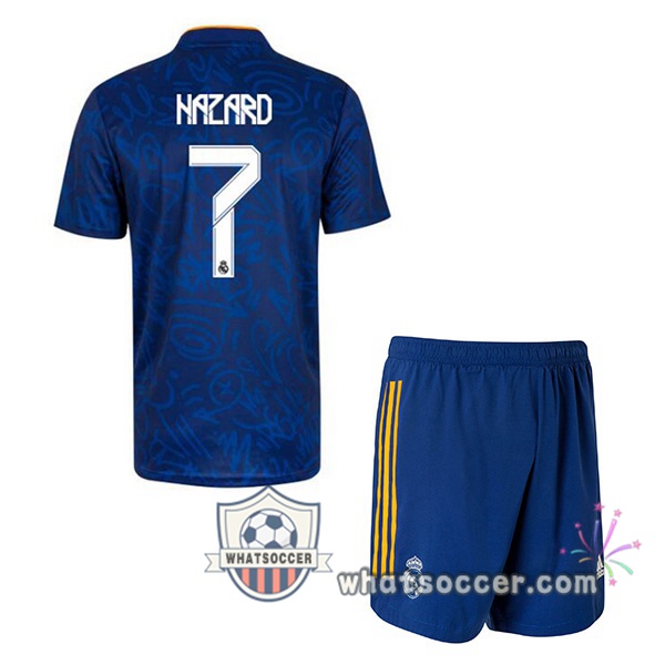 Real Madrid (Hazard 7) Kids Away Soccer Jerseys 2021-2022