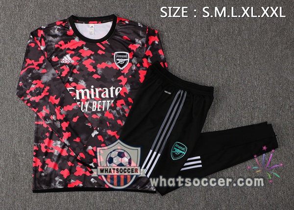 Arsenal Red Black Tracksuit 2021-2022