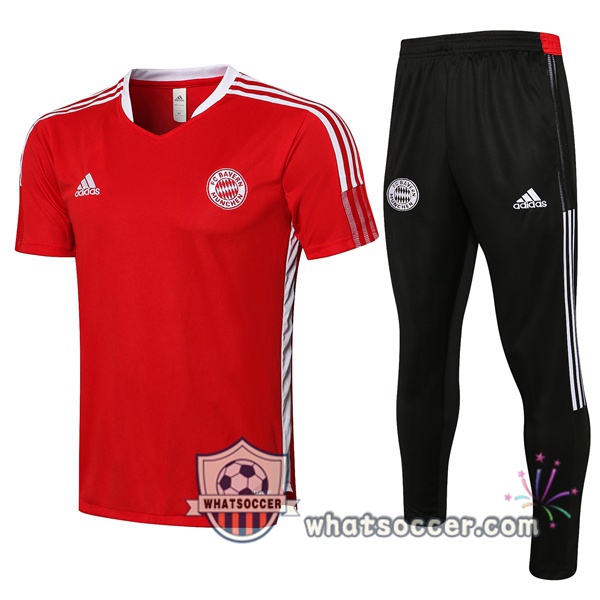 Bayern Munich Training T-Shirts + Pants Red 2021-2022