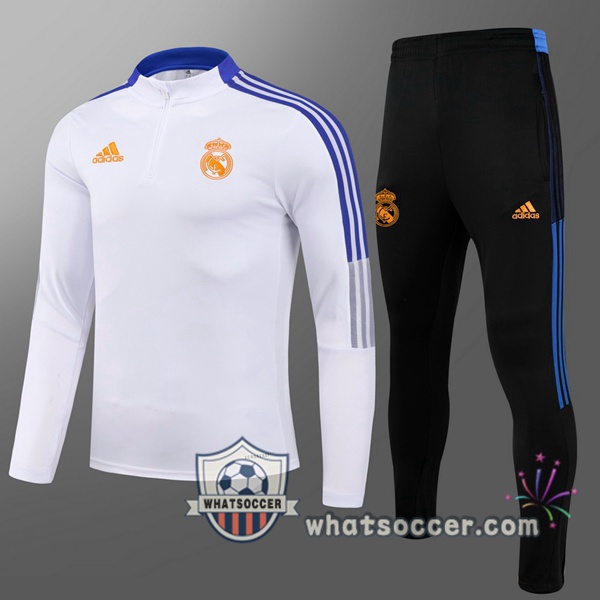 Real Madrid Kids White Tracksuit 2021-2022