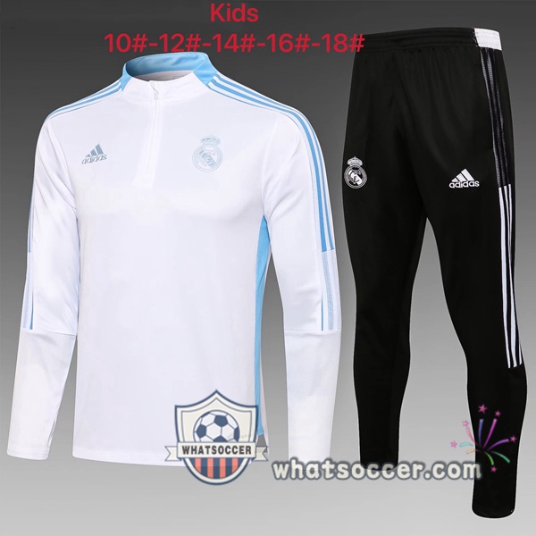 Real Madrid Kids White Tracksuit 2021-2022