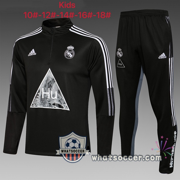 Real Madrid Kids Black Tracksuit 2021-2022