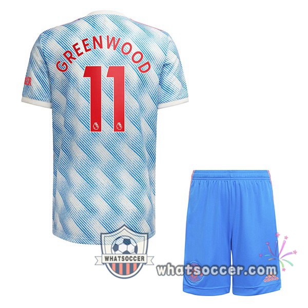 Manchester United (Greenwood 11) Kids Away Soccer Jerseys 2021-2022