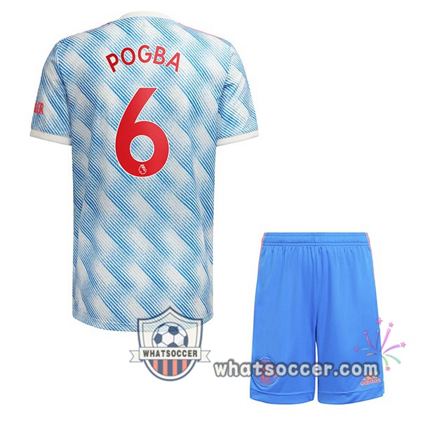 Manchester United (Pogba 6) Kids Away Soccer Jerseys 2021-2022