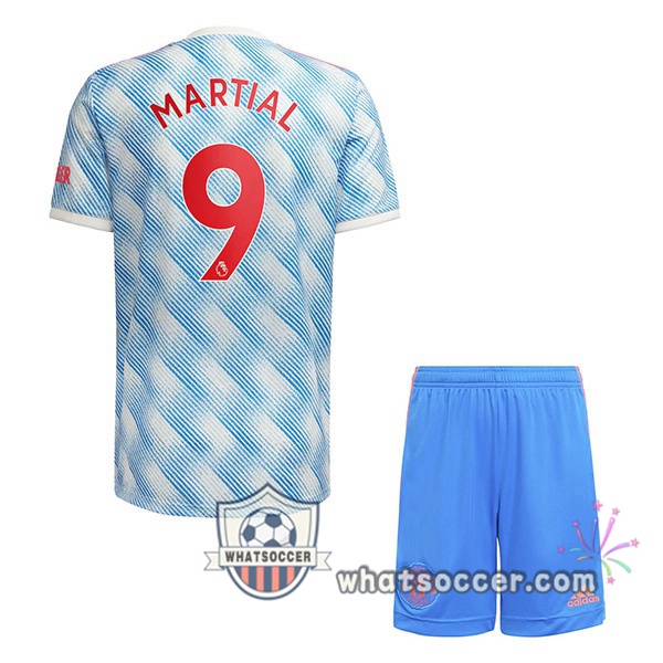 Manchester United (Martial 9) Kids Away Soccer Jerseys 2021-2022